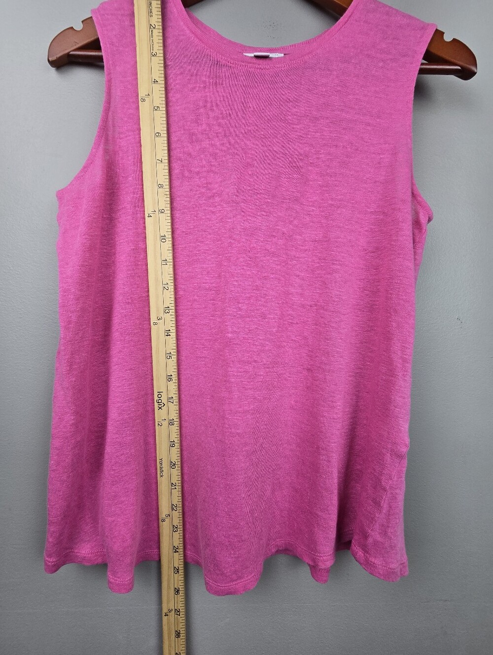 J.Jill 100% Linen Pleated Back Love Linen Tank Pink Womens XS Lagenlook Coastal - Picture 11 of 11
